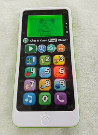 Leapfrog Chat & Count Emoji Phone Green Toy Cell Mobile Educational 2