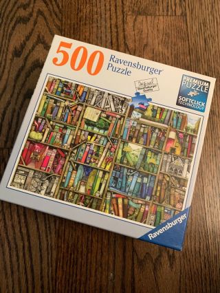 Ravensburger “the Bizarre Bookshop” 500 Piece Jigsaw Puzzle Complete Set