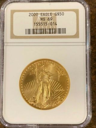 $50 1 Oz American Gold Eagle Ms69 - Pcgs 2000