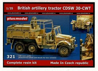 1/35 Plus Model 321; Morris Commercial Cdsw 30 - Cwt Artillery Tractor