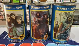 Set Of 3 1967 Planet Of The Apes 96 Piece Jigsaw Puzzles In Cans