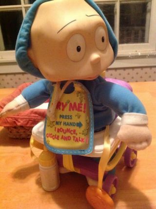 2000 Vintage Rugrats Nickelodeon Tommy Pickles Doll In Stroller Plush
