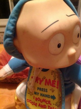 2000 VINTAGE RUGRATS NICKELODEON TOMMY PICKLES DOLL IN STROLLER PLUSH 2