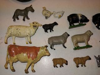 18 Vintage 50 ' s/60 ' s HO,  O Metal Train Layout Animal Figures,  Cows,  Sheep,  Pigs,  Mule 2