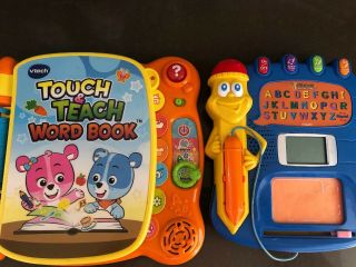 Vtech Touch And Teach Word Book & Write And Learn Educational Activity Pad Set