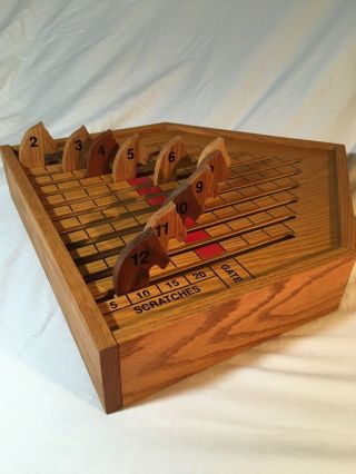 Hand Crafted All Wood Poker Derby Horse Race Game