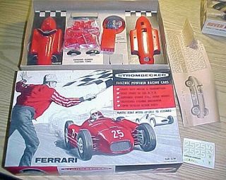 Ferrari Electric Powered Racing Car - Strombecker 1/24th Scale Plastic Model Kit