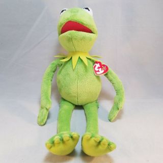 Kermit The Frog 16 " Plush Ty Stuffed Animal The Muppets Disney 2013 Beanie Vg 2