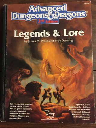 Ad&d 2nd Edition - Legends And Lore