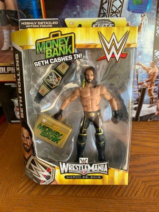 Wwe Mattel Elite Money In The Bank Seth Rollins Tru Exclusive Wrestlemania 31