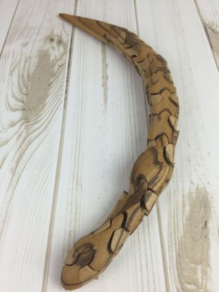 Wooden Snake Puzzle Handmade Signed By Artist Hidden Mouse Inside