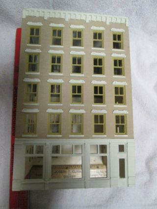 Vtg Ho Scale Five Story Store Front Tan Building 4.  9 " By 4.  8 " Unmarked Heavy Nr