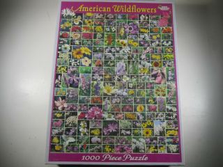 American Wildflowers 1000 Piece White Mountain Jigsaw Puzzle Complete Flowers