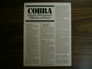 Strategy & Tactics 65 Cobra Game Only Punched Spi