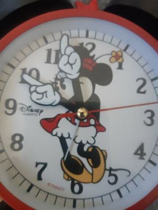 Minnie Mouse Clock Disney Mickey Mouse Alarm Red Black Toy Goofy Donald Pluto 2