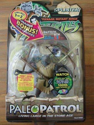 Tmnt Teenage Mutant Ninja Turtles Paleo Patrol Splinter Figure Bonus Dvd
