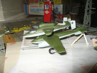 Probuilt Wwii German Mistel 5 He - 162a - 2 Fighter W/arado E - 377a In 1/72 Scacle