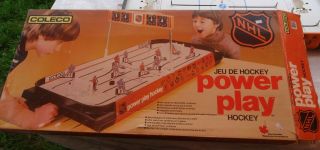 Coleco Power Play Table Hockey Game W/ Oilers Mapleleafs Canadiens