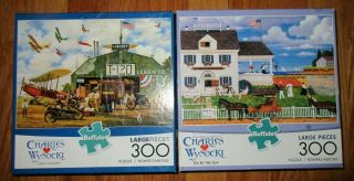 Charles Wysocki Tea By The Sea,  Hero Worship 300 Piece Jigsaw Puzzles W/posters
