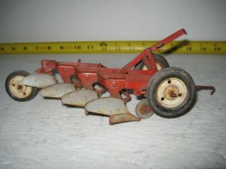 Vintage Carter Tru Scale 4 Bottom Plow Metal Rims 1/16 Scale Usa Toy Farm