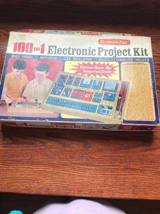 Vintage Science Fair 100 In 1 Electronic Project Kit 28 - 200 Japan W/ Accessories
