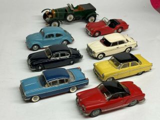 Airfix & Revell Vintage Cars,  1/32 & 1/43,  Built & Finished For Display,  Good.