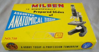 Vtg Milben 12 Scientifically Prepared Slides Of Assorted Anatomical Tissue 710