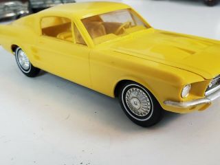1967 Ford Mustang Fastback Yellow Dealer Promo Car AMT 3