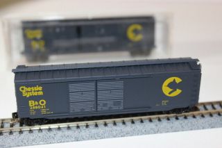 N Scale Set Of Micro Trains Line Chessie System B&o Box Car