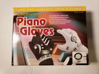 Electronic Piano Gloves " Turn Any Surface Into A Piano " Battery Operated