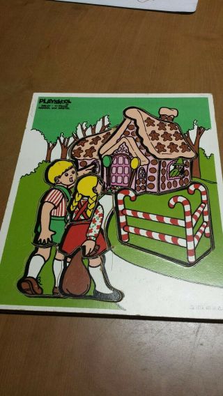 Vintage Playskool Wooden Childrens Tray Puzzle 290 - 07 Hanzel Gretal Gingerbread