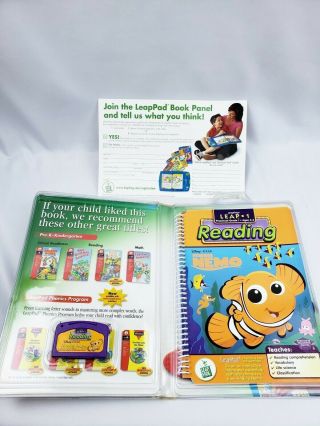LeapFrog LeapPad Disney Pixar Finding Nemo 1st Grade Reading Book & Cartridge 3