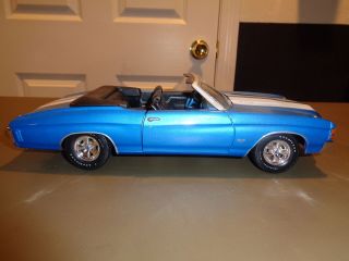 Maisto 1:18 Die Cast 1971 Chevrolet Chevelle Convertible Collectible Car Blue