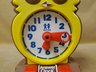 Vintage 1975 TOMY Answer Clock Owl Plastic Learning Toy 3