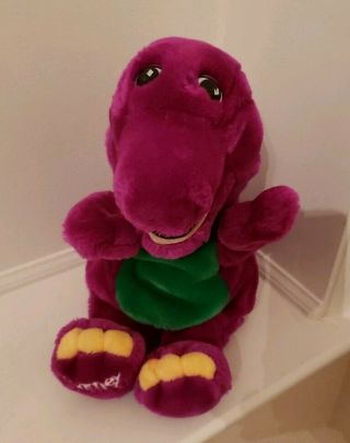 Vintage Barney The Purple Dinosaur Hand Puppet 14 " Soft Plush 1992 Lyons Group