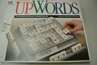 Vintage Upwords Board Game Complete 1983 Milton Bradley 3 - D.  2 - 4 Player.  Mb