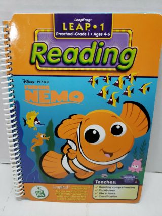 Leapfrog Leap 1 Interactive Book Cartridge Preschool Reading Finding Nemo 2003 3