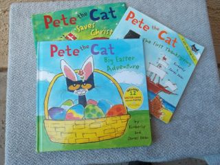 3 Pete The Cat " Holiday " Books By Eric Litwin/ Kimberly & James Dean
