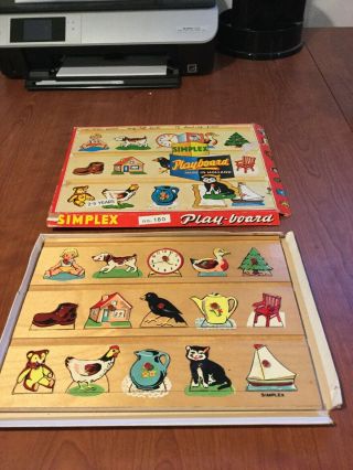 Vintage Simplex " Variety " Play - Board 180 Puzzle 180 Made In Holland