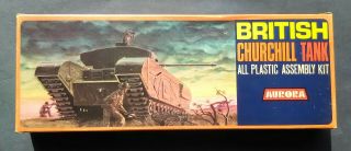 Vintage (1972) 1/48 (1/4 Scale) Aurora British Churchill Tank Model Kit