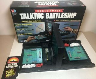 Vtg 1989 Milton Bradley Electronic Talking Battleship Board Game Complete