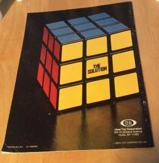1981 Rubik ' s Cube The Ideal Solution Publication 2L - 136600A0 Ideal Toy Corp. 2
