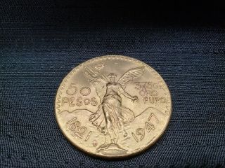 1821 - 1947 Mexican Gold 50 Pesos,  Gold Coin,  37.  5 Grams Pure Gold
