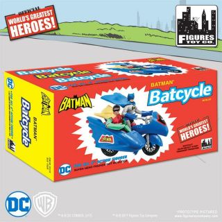 RETRO BATMAN and ROBIN DC Comics Batman Batcycle Playset 2