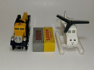Thomas The Train & Friends Wooden Harold Helicopter,  Butch,  2 Wood Magnets