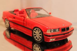 1/18 Bmw 325i Convertible Custom Modified Rims Dropped Red Diecast Model Car
