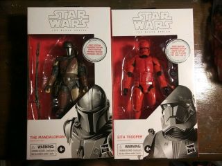 Star Wars Black Series 6 Inch Mandalorian And Sith Trooper - First Edition Htf