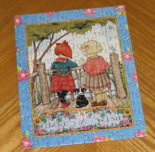 Mary Engelbreit Art - Make A Wish 100 Pc Mini Puzzle 1997 Fink - Complete &