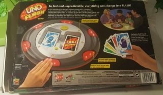 UNO Flash Electronic Mattel Sounds Lights Game Instructions Box Cards 3