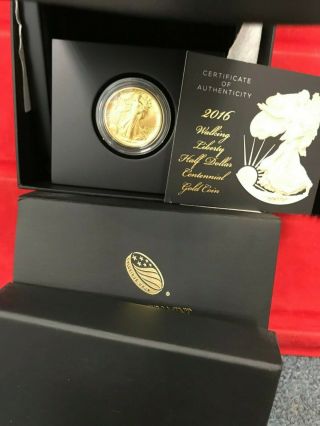 2016 - W Us Gold Walking Liberty Half Dollar Centennial (1/2 Oz) 50c